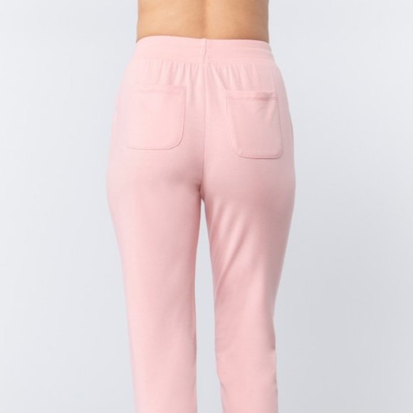 PInk Cotton Blend Pink Joggers - Picture 3 of 4